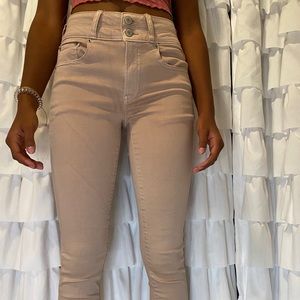 Pink high waisted jeans